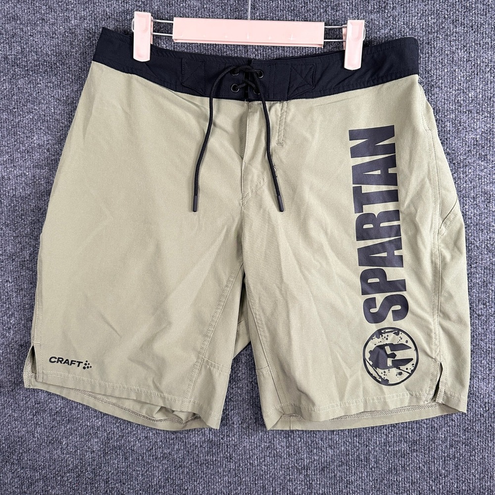 Craft Spartan Race Men's Training Shorts Olive Green Black Size Large Activewear